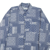 GATSBY INTERNATIONAL Mens Shirt Blue Crazy Pattern Long Sleeve M
