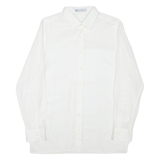 Mens Plain Shirt White Long Sleeve M
