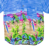 FOLGADA Mens Hawaiian Shirt Blue L