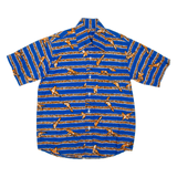 Birds Mens Shirt Blue Striped L