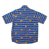 Birds Mens Shirt Blue Striped L