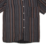 OZDEMIR Mens Shirt Brown Striped XL