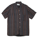 OZDEMIR Mens Shirt Brown Striped XL
