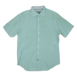 TOMMY HILFIGER Fitted Mens Shirt Green Check L