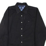 TOMMY HILFIGER Mens Plain Shirt Black Long Sleeve M
