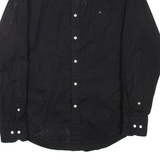 TOMMY HILFIGER Mens Plain Shirt Black Long Sleeve M
