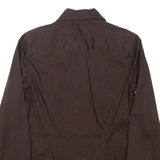 TOMMY HILFIGER Womens Plain Shirt Brown Long Sleeve XS