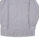 Mens Shirt Blue Check Long Sleeve XL