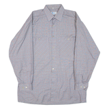 Mens Shirt Blue Check Long Sleeve XL