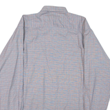 Mens Shirt Blue Check Long Sleeve XL