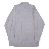 Mens Shirt Blue Check Long Sleeve XL