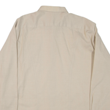 Mens Plain Shirt Beige Long Sleeve XL