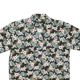 HUGO SAMUEL & CO Mens Hawaiian Shirt Black Floral 2XL
