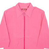 REPLAY Zip Up Womens Plain Shirt Pink 3/4 Sleeve M