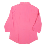 REPLAY Zip Up Womens Plain Shirt Pink 3/4 Sleeve M