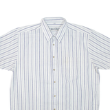 Mens Shirt White Striped XL