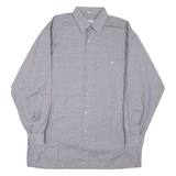 Mens Shirt Grey Check Long Sleeve L