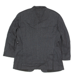 BALLY Mens Overcoat Jacket Grey Wool Herringbone L