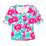 GUY LAROCHE Womens Blazer Jacket White 90s Floral UK 12