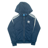 ADIDAS Womens Blue Hoodie Full Zip UK 8