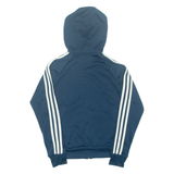 ADIDAS Womens Blue Hoodie Full Zip UK 8