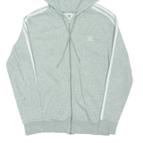 ADIDAS Womens Grey Hoodie Full Zip UK 12