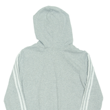 ADIDAS Womens Grey Hoodie Full Zip UK 12