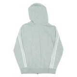 ADIDAS Womens Grey Hoodie Full Zip UK 12
