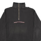 HARLEY DAVIDSON Womens Sweatshirt Black 1/4 Zip S