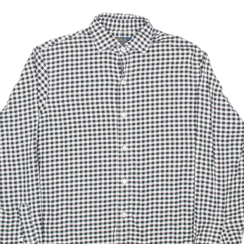 POLO RALPH LAUREN Mens Shirt Black Check Long Sleeve S