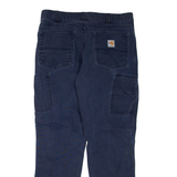 CARHARTT Mens Trousers Blue Regular Straight W34 L32