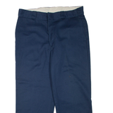 DICKIES Mens Trousers Blue Regular Straight W34 L26