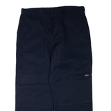 DICKIES Womens Trousers Blue Regular Straight W38 L28