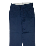 DICKIES Mens Trousers Blue Regular Straight W34 L31
