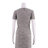 TIBI Womens Fit & Flare Dress Grey Short Sleeve Short UK 4