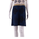 DESIGUAL Womens T-Shirt Dress Blue Viscose Crazy Pattern Knee Length L