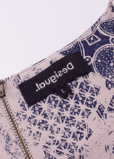 DESIGUAL Womens T-Shirt Dress Blue Viscose Crazy Pattern Knee Length L