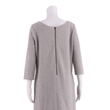 GANNI Womens Fit & Flare Dress Grey Knee Length L