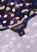 HOBBS LONDON Womens Fit & Flare Dress Blue Viscose Crazy Pattern UK 10