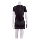 SUPERDRY Womens T-Shirt Dress Blue Striped Short Sleeve Short M