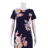 JOULES Womens Day Dress Blue Floral Short Sleeve Knee Length UK 8