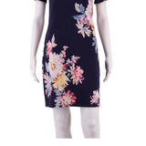 JOULES Womens Day Dress Blue Floral Short Sleeve Knee Length UK 8