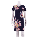 JOULES Womens Day Dress Blue Floral Short Sleeve Knee Length UK 8