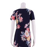 JOULES Womens Day Dress Blue Floral Short Sleeve Knee Length UK 8