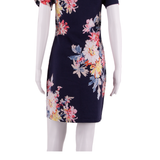 JOULES Womens Day Dress Blue Floral Short Sleeve Knee Length UK 8