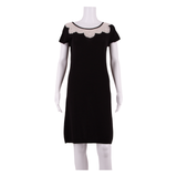 MONSOON Womens Shift Dress Black Short Sleeve Knee Length UK 10