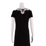 MONSOON Womens Shift Dress Black Short Sleeve Knee Length UK 10