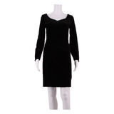LAURA ASHLEY Womens Pencil Dress Black Velvet 90s Knee Length UK 8