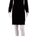 LAURA ASHLEY Womens Pencil Dress Black Velvet 90s Knee Length UK 8