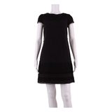 MONSOON Womens A-Line Dress Black Short Sleeve Knee Length UK 8